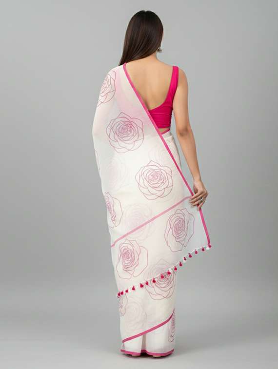 women printed casual wear saree with blouse - 22305956 -  Standard Image - 2