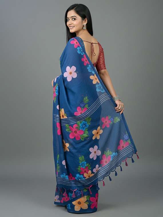 women printed casual wear saree with blouse - 22305968 -  Standard Image - 2
