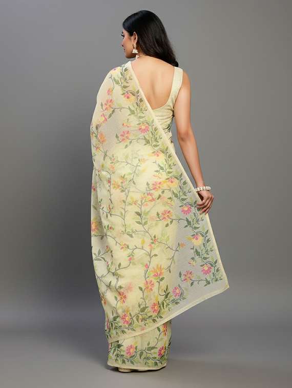 women floral handloom saree with blouse - 22305970 -  Standard Image - 2