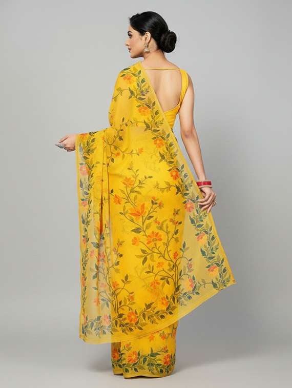 women floral handloom saree with blouse - 22305973 -  Standard Image - 2