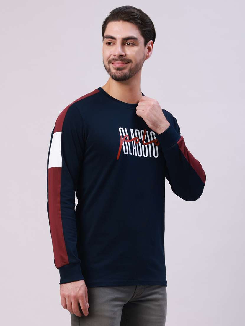 men printed long sleeve regular fit t-shirt - 22305995 -  Standard Image - 2