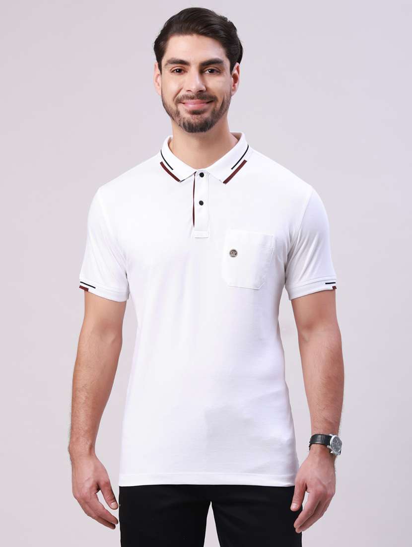 men solid long sleeve regular fit polo t-shirt