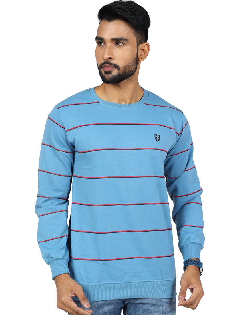 men striped long sleeve regular fit sweatshirt