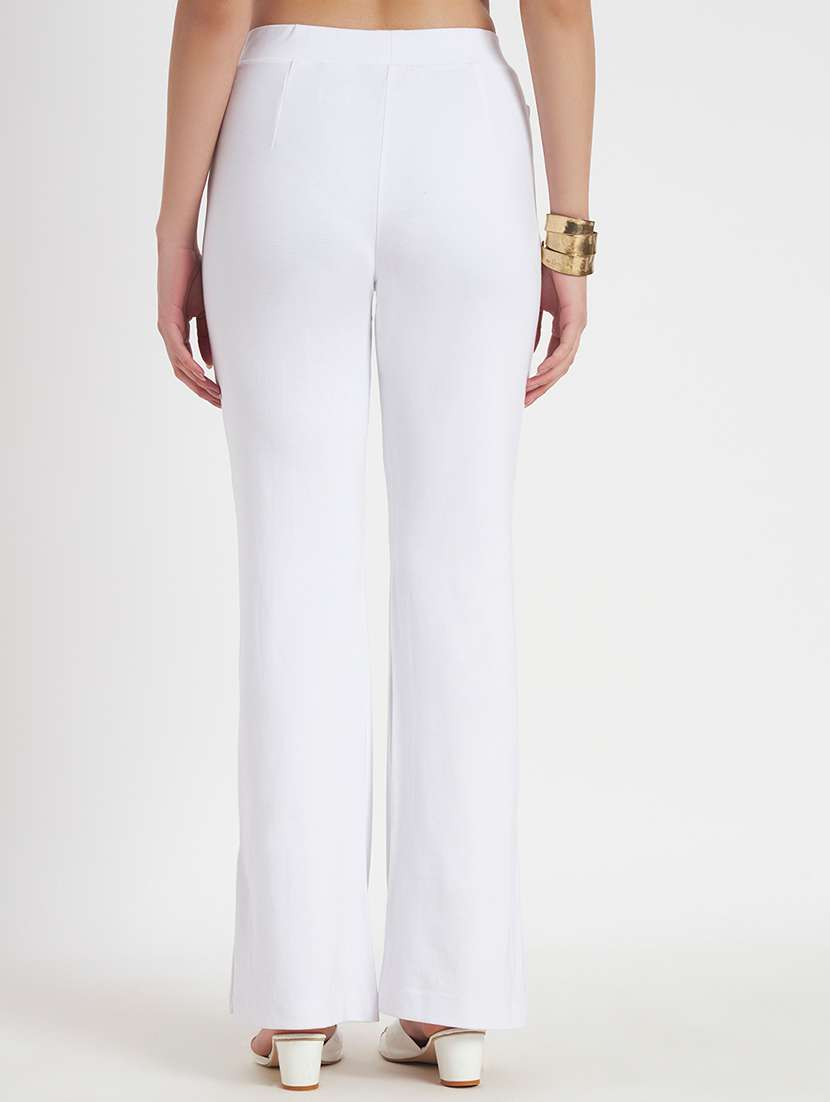 women solid high rise bootcut trouser - 22306509 -  Standard Image - 2