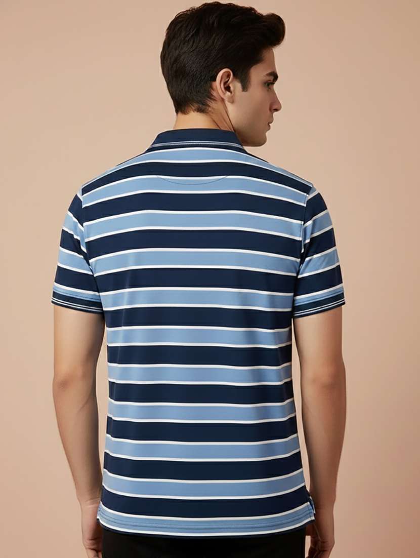 men striped short sleeve regular fit polo t-shirt - 22306512 -  Standard Image - 2