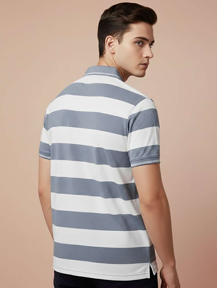 men striped short sleeve regular fit polo t-shirt - 22306515 -  Standard Image - 2