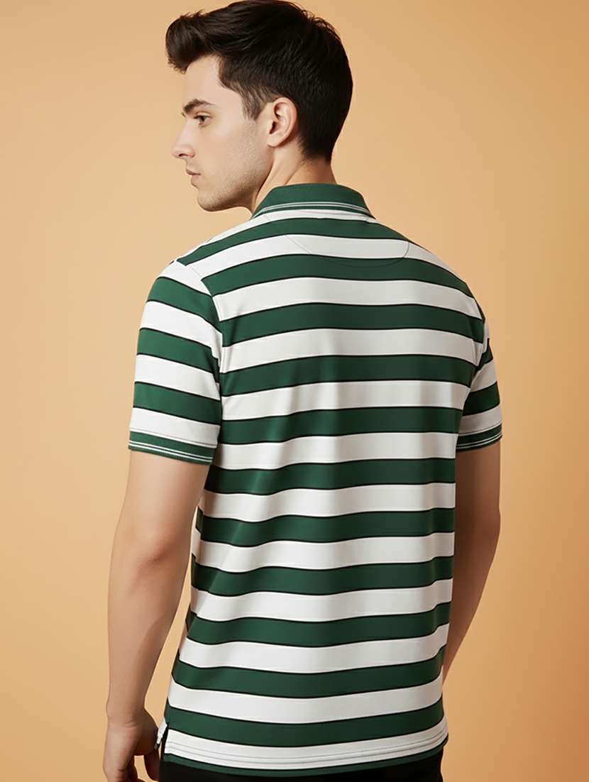 men striped short sleeve regular fit polo t-shirt - 22306518 -  Standard Image - 2