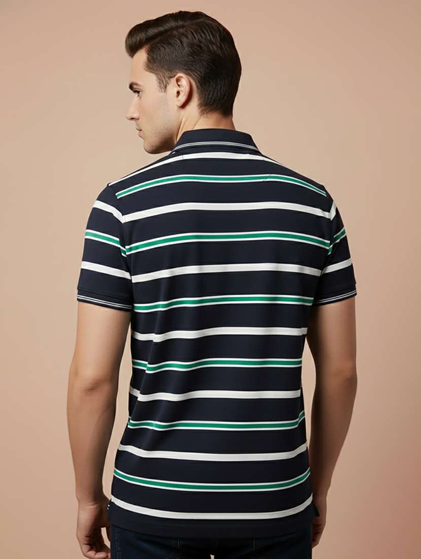 men striped short sleeve regular fit polo t-shirt - 22306519 -  Standard Image - 2
