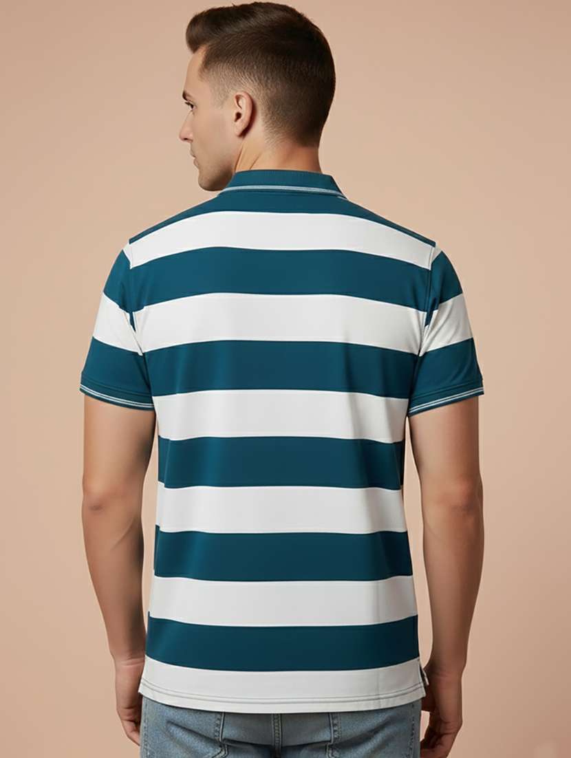 men striped short sleeve regular fit polo t-shirt - 22306520 -  Standard Image - 2