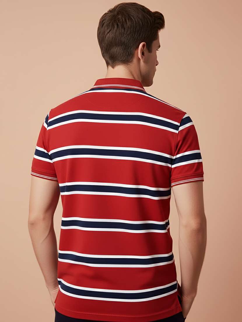 men striped short sleeve regular fit polo t-shirt - 22306521 -  Standard Image - 2