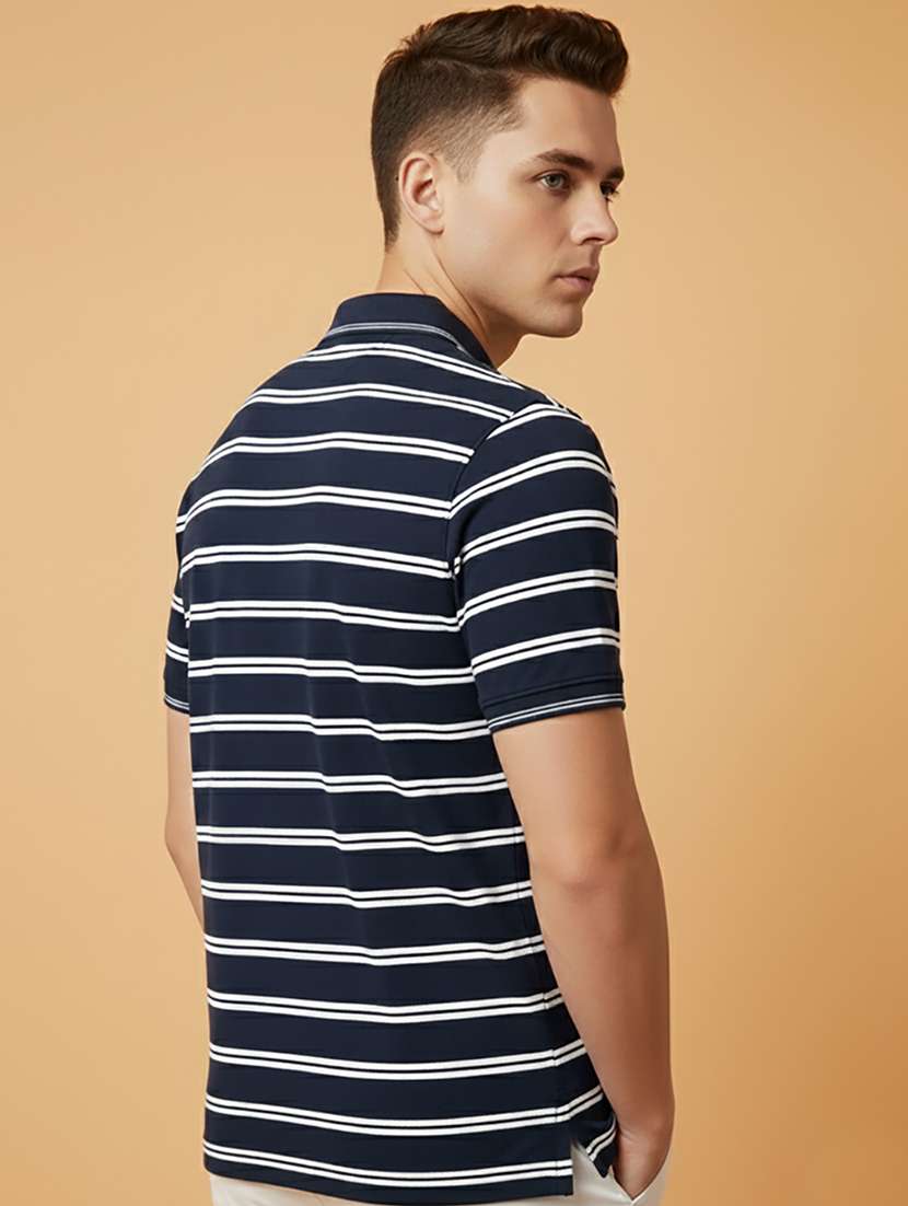 men striped short sleeve regular fit polo t-shirt - 22306523 -  Standard Image - 2