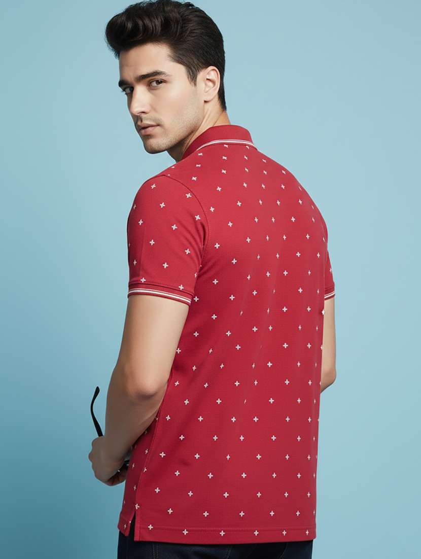 men printed short sleeve regular fit polo t-shirt - 22306531 -  Standard Image - 2