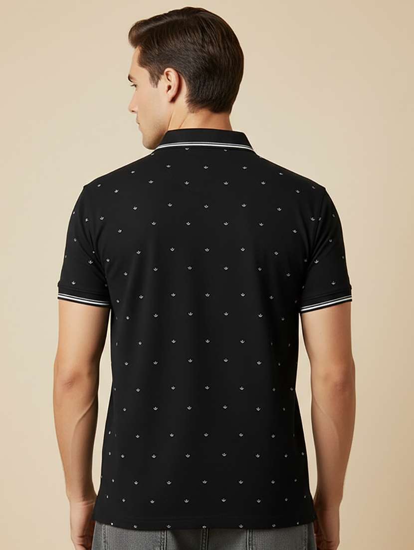 men printed short sleeve regular fit polo t-shirt - 22306539 -  Standard Image - 2