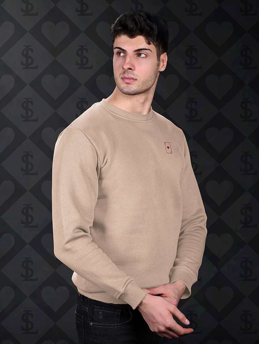 men solid long sleeve regular fit sweatshirt