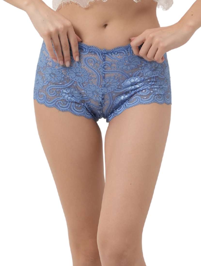 women pack of 4 solid mid rise lace boy shorts - 22306833 -  Standard Image - 2