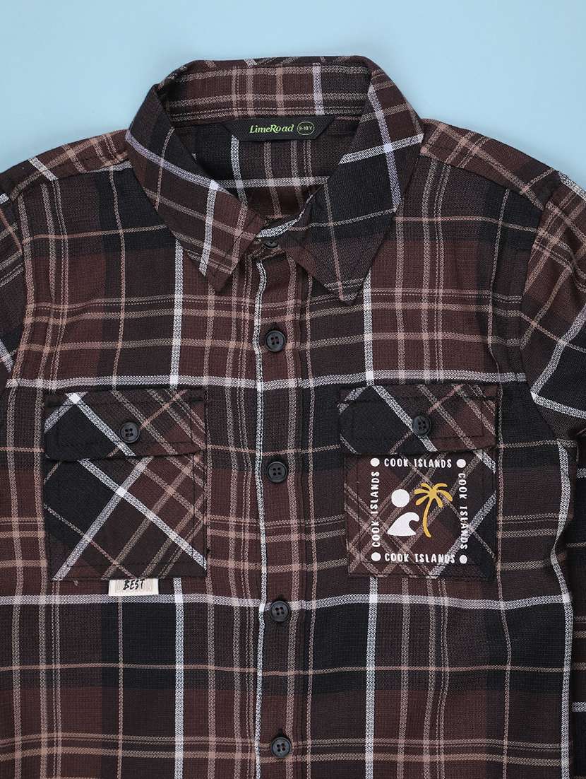 boys checkered long sleeve shirt - 22307107 -  Standard Image - 2