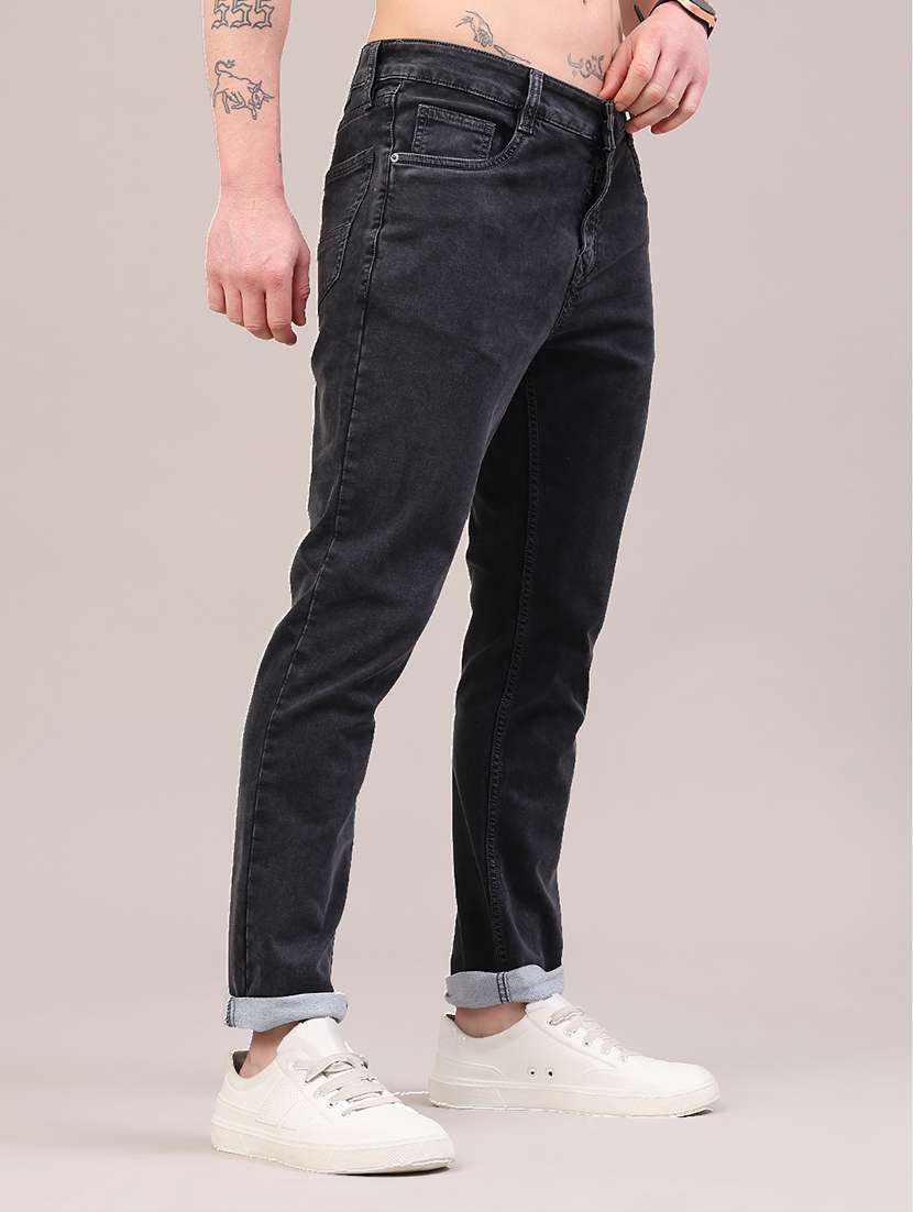 men plain mid rise full length jeans - 22307247 -  Standard Image - 2