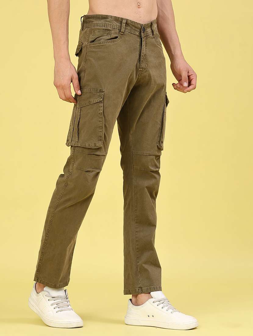 men solid mid rise regular fit cargo  - 22307406 -  Standard Image - 2