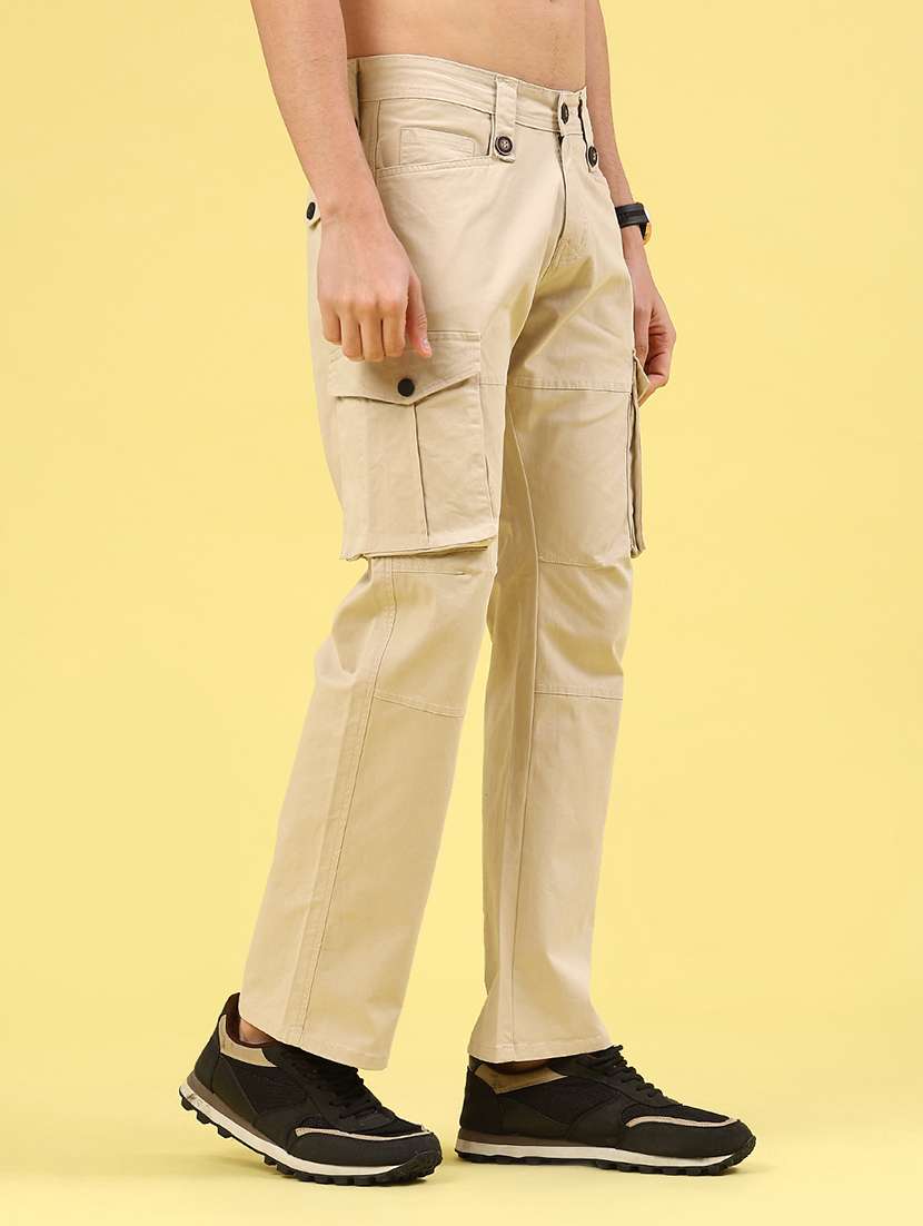 men solid mid rise regular fit cargo  - 22307408 -  Standard Image - 2