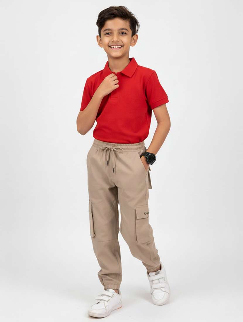 boys solid mid rise jogger cargo - 22307535 -  Standard Image - 2