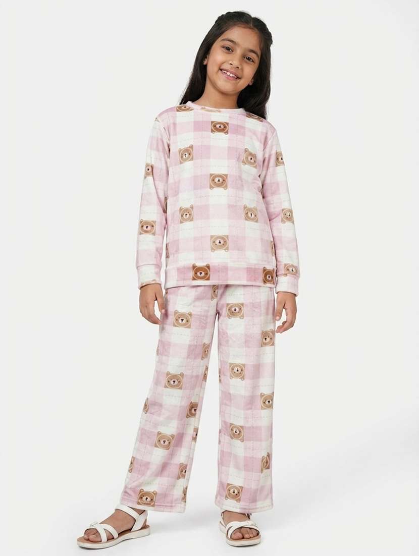 girls printed nightwear pyjama set - 22307555 -  Standard Image - 2