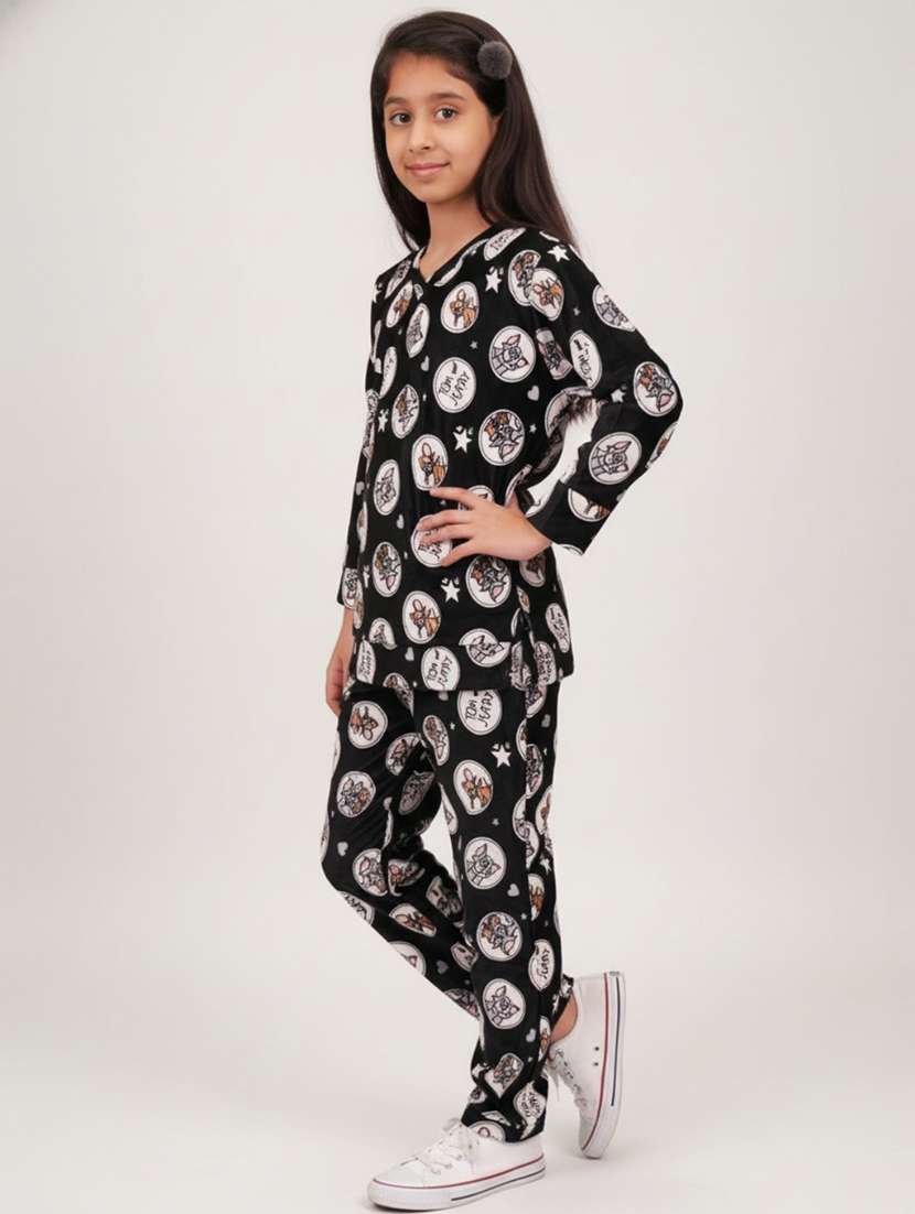 girls printed nightwear pyjama set - 22307556 -  Standard Image - 2