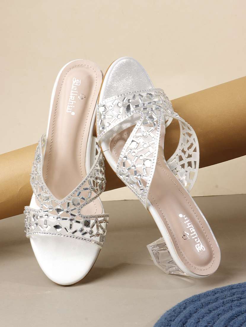 women embellished slip on sandal