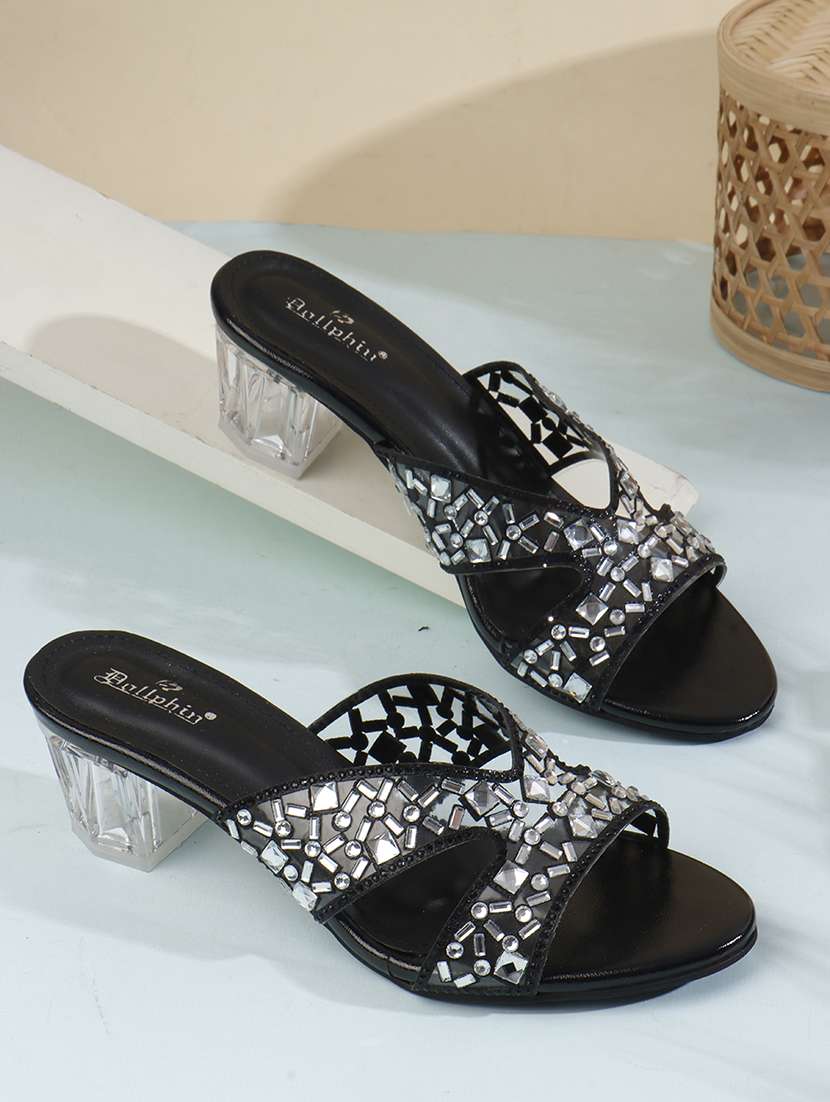women embellished slip on sandal