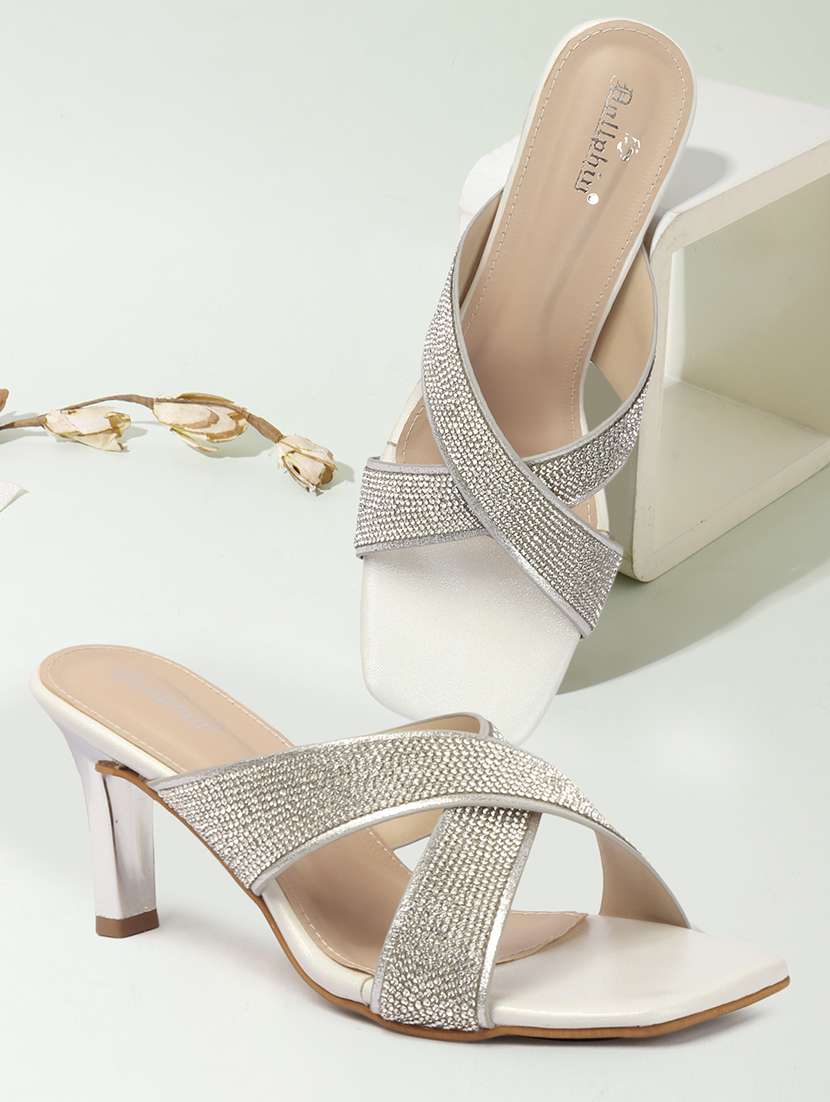 women embellished slip on sandal