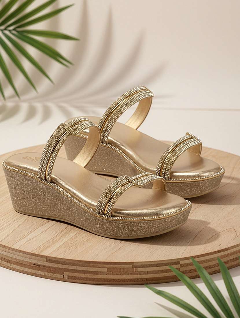 women slip on platform wedge