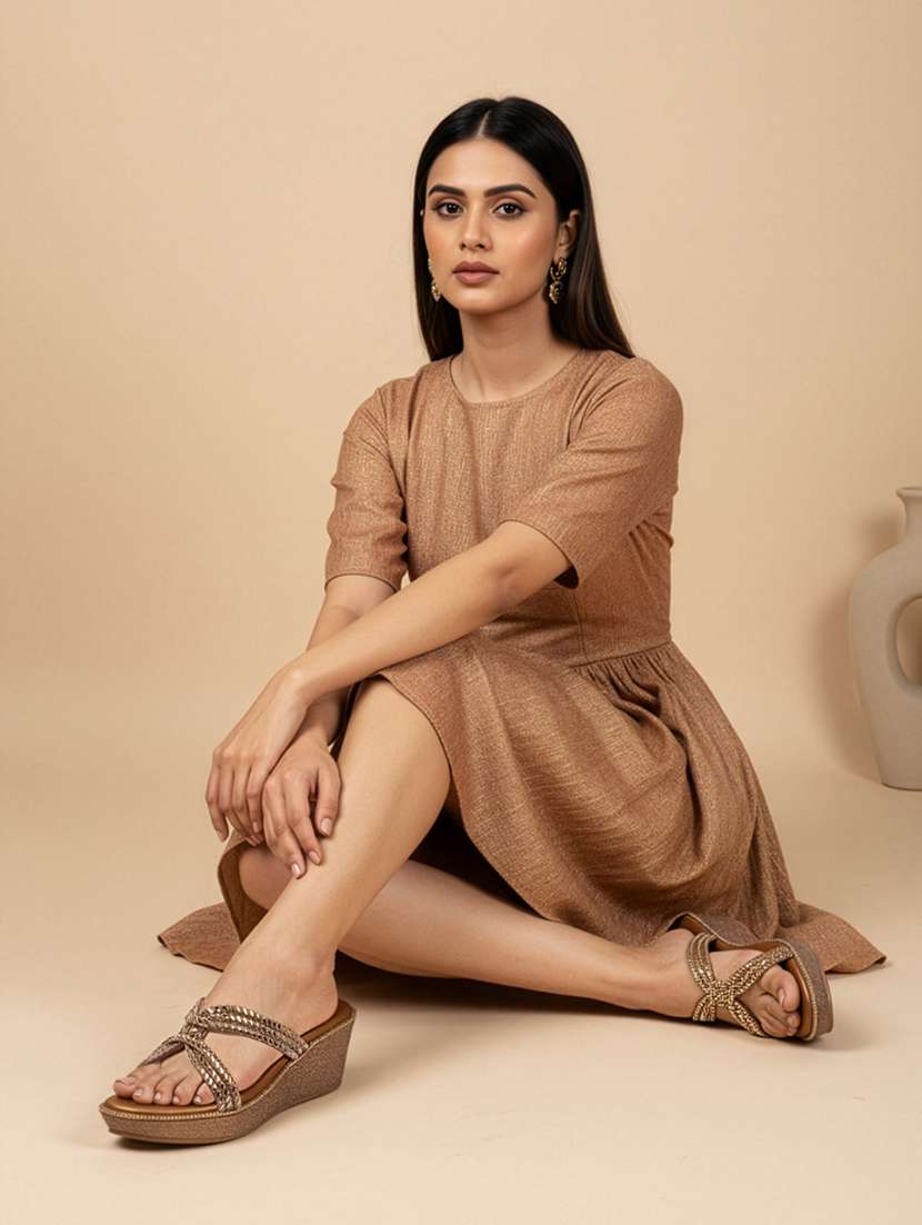 women embellished slip on platform wedge - 22307614 -  Standard Image - 2