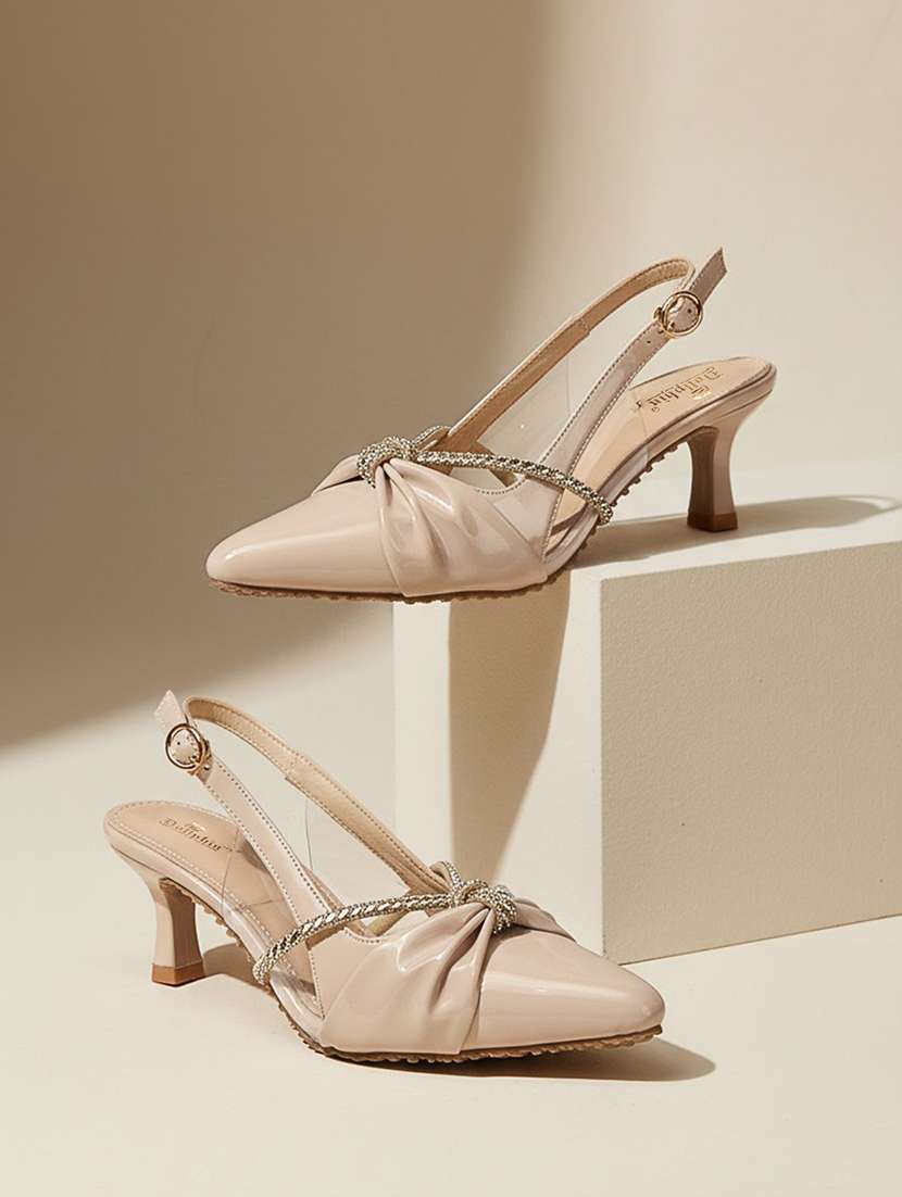 women embellished back strap sandal