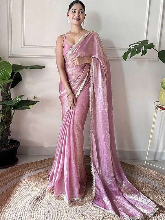 women solid palin saree with blouse - 22307627 -  Standard Image - 2