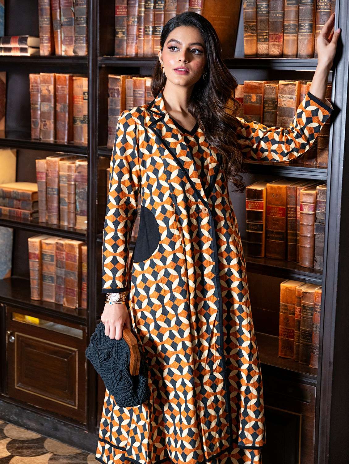 women printed three quarter sleeve co-ord set - 22307659 -  Standard Image - 2