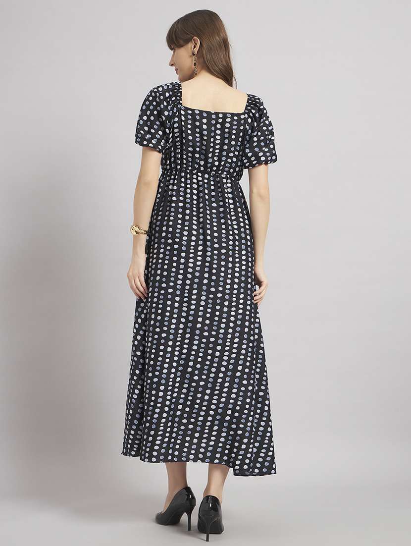 women printed puff sleeve a-line dress - 22308797 -  Standard Image - 2