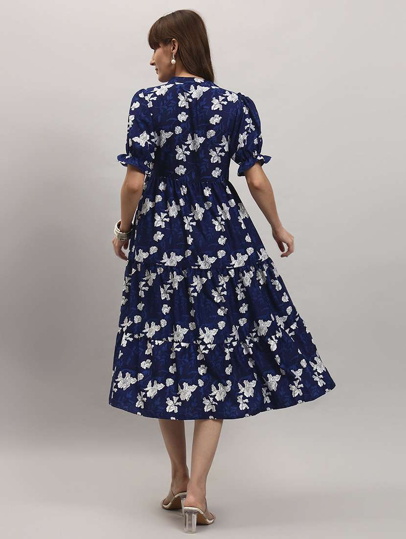 women floral print puff sleeve tiered dress - 22309678 -  Standard Image - 2