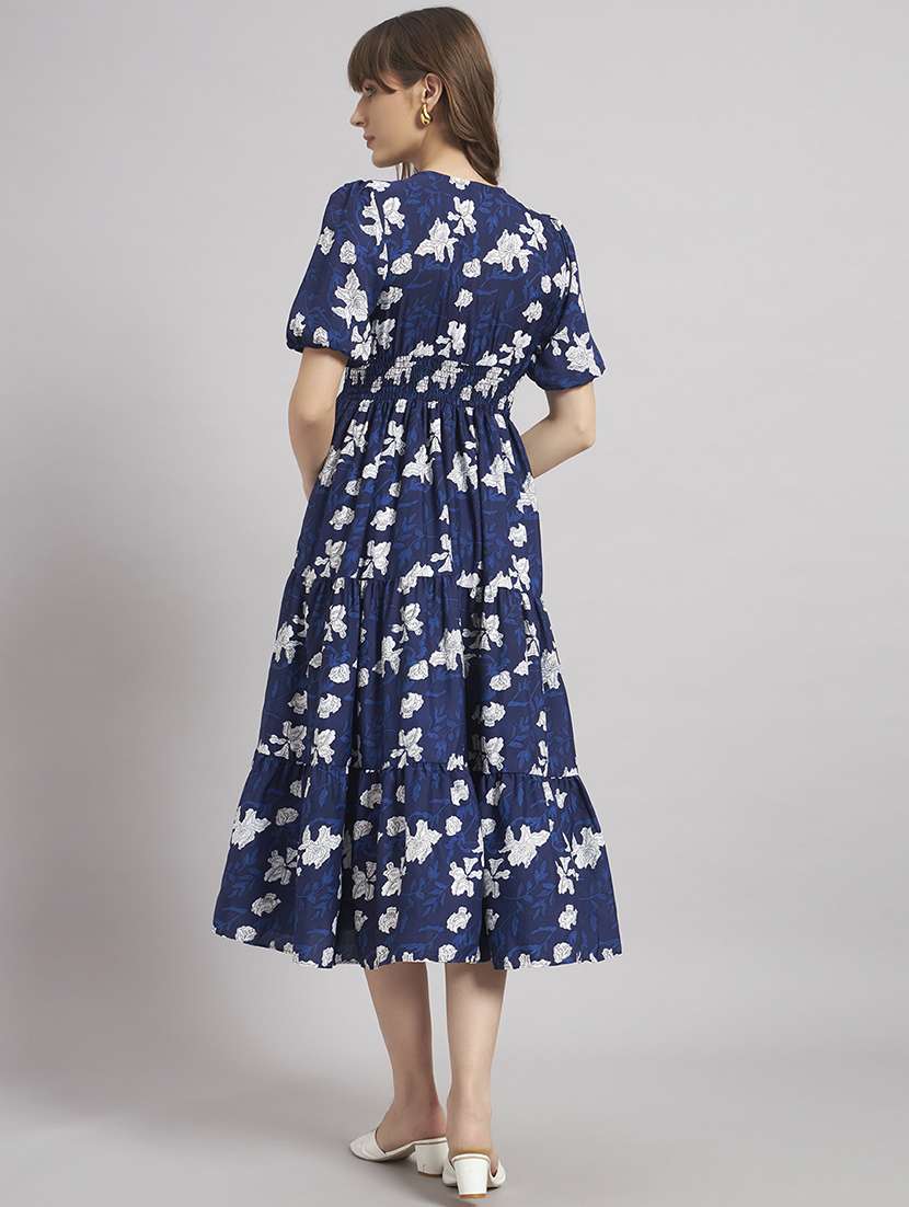 women floral print puff sleeve tiered dress - 22309738 -  Standard Image - 2