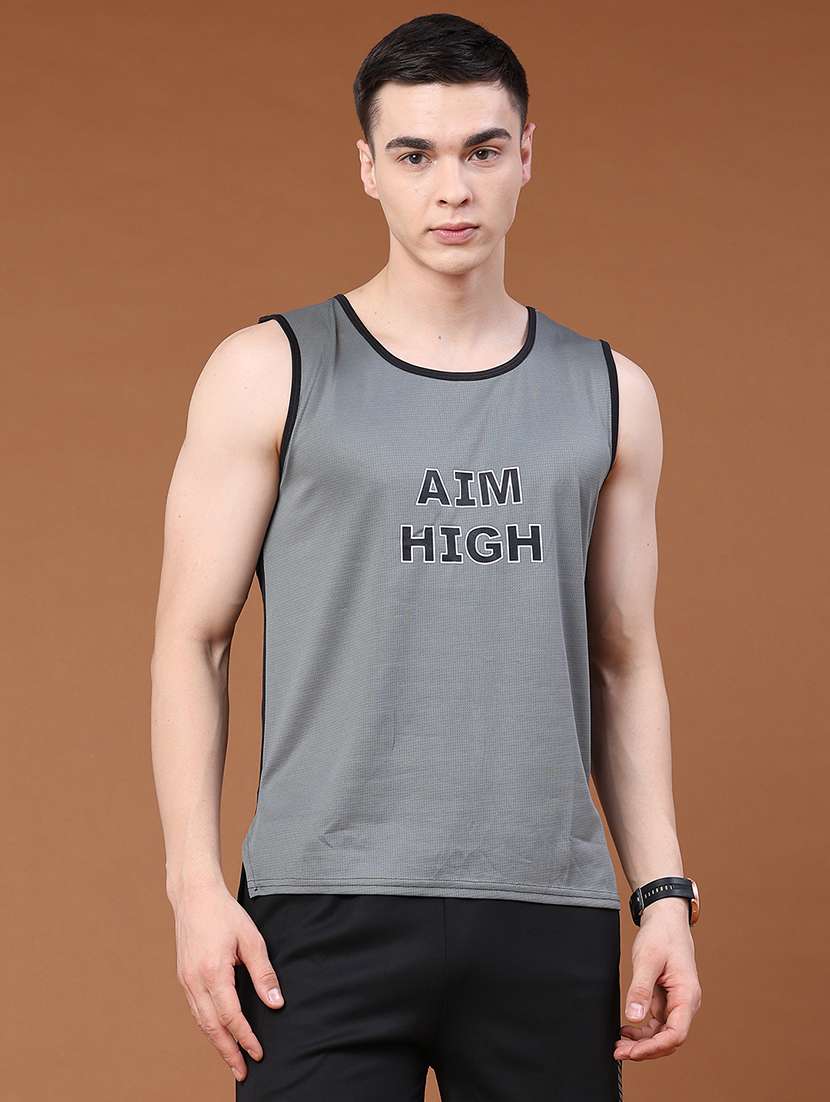 men colourblocked sleeveless regular fit t-shirt - 22309850 -  Standard Image - 2