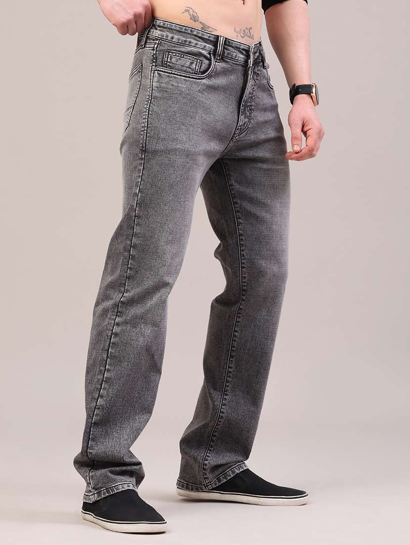 men washed mid rise full length straight jeans - 22309949 -  Standard Image - 2
