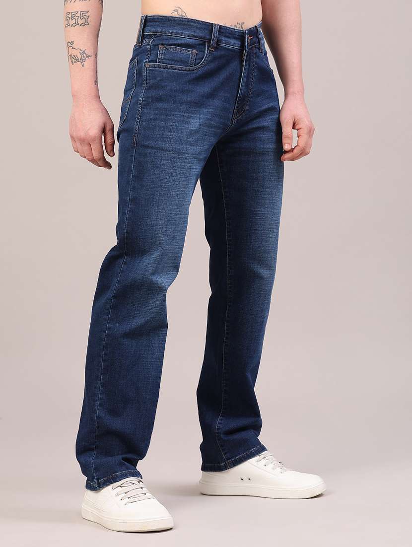 men washed mid rise full length straight jeans - 22309954 -  Standard Image - 2