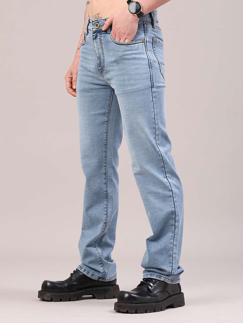 Men Washed Mid Rise Full Length Straight Jeans - 22309955 -  Standard Image - 2