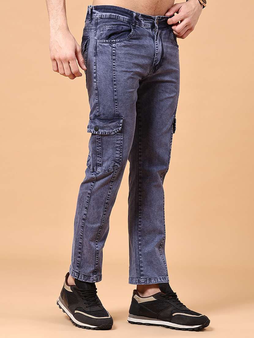 men solid mid rise regular fit cargo  - 22310235 -  Standard Image - 2
