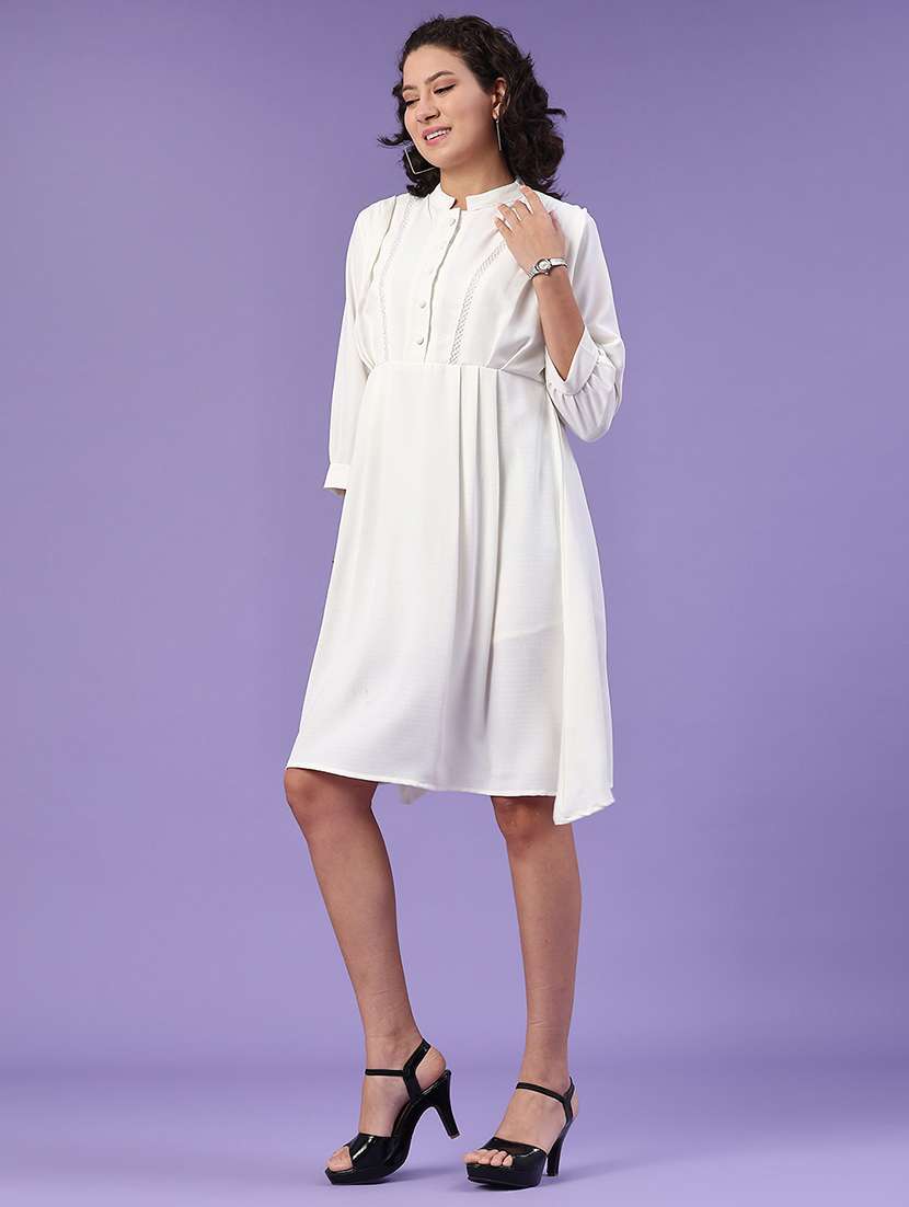women solid long sleeve dress - 22310267 -  Standard Image - 2