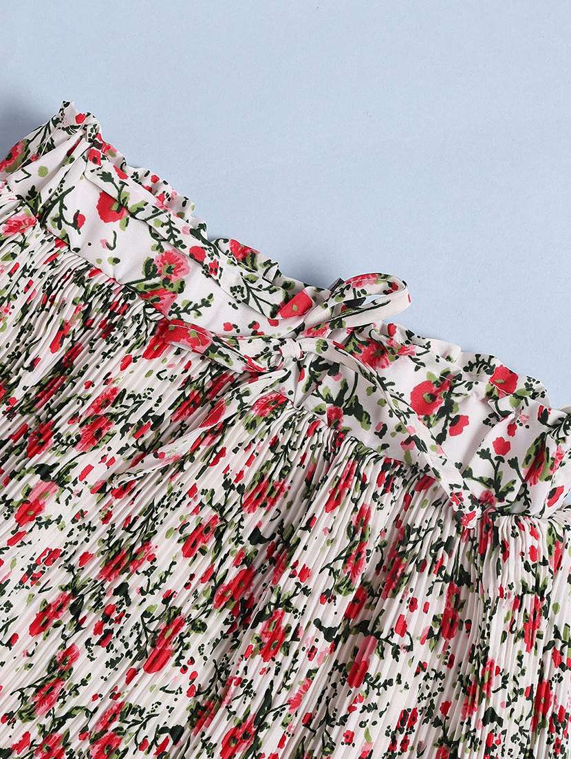 Kids Off White Polyester Pleated Skirt - 22310377 -  Standard Image - 2