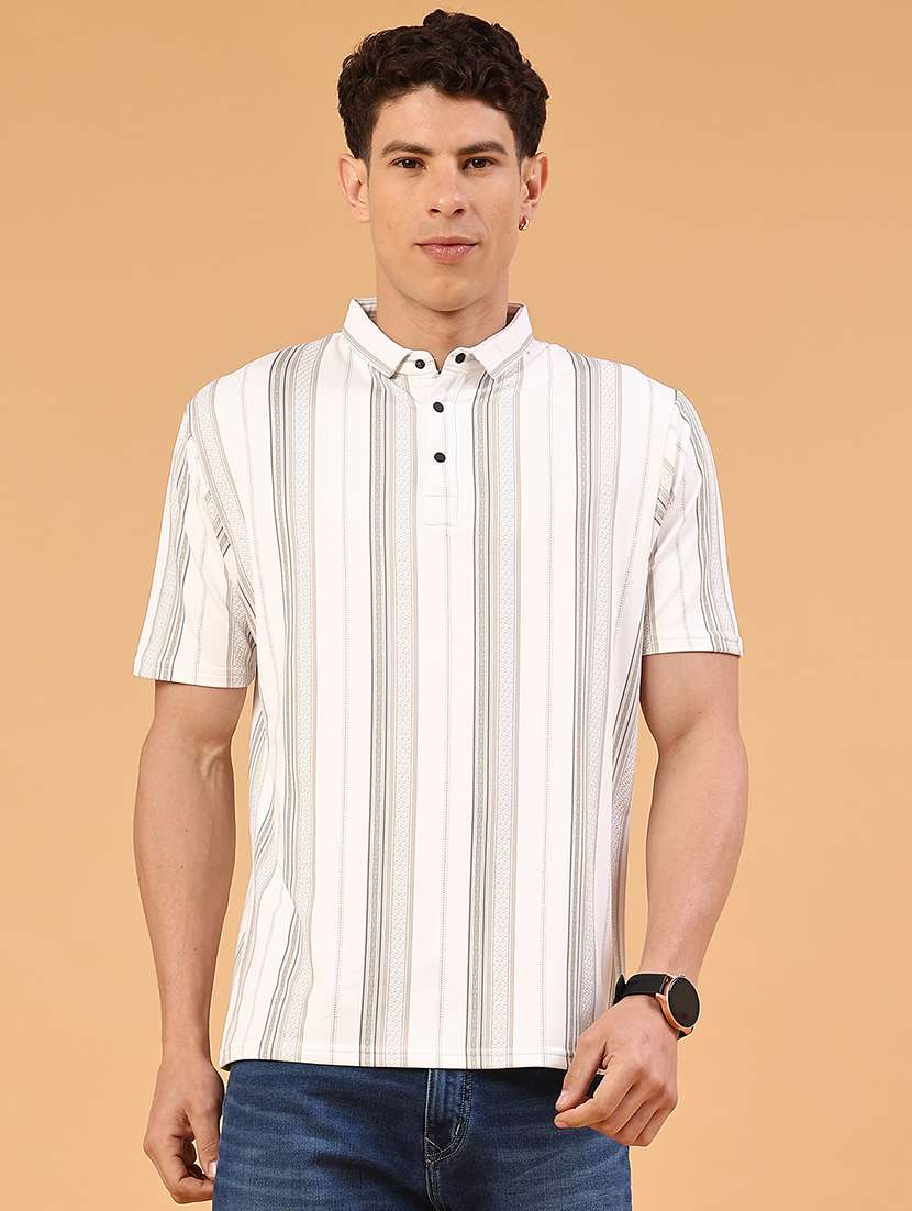 men striped short sleeve regular fit polo t-shirt - 22310397 -  Standard Image - 2