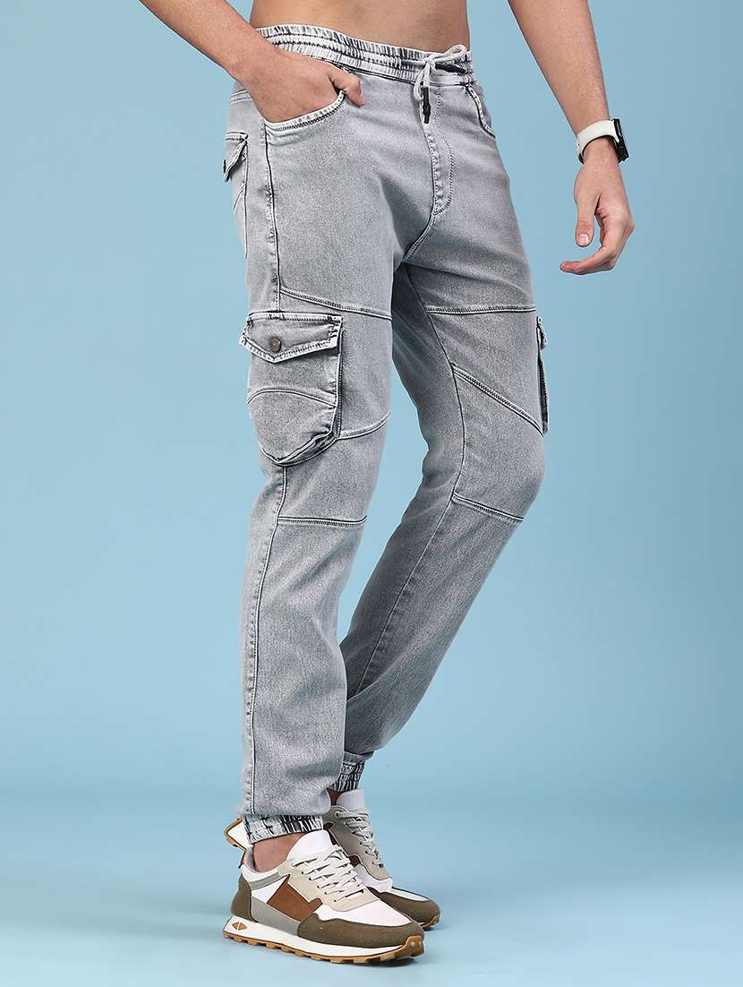 Men Solid Mid Rise Regular Fit Cargo - 22310436 -  Standard Image - 2