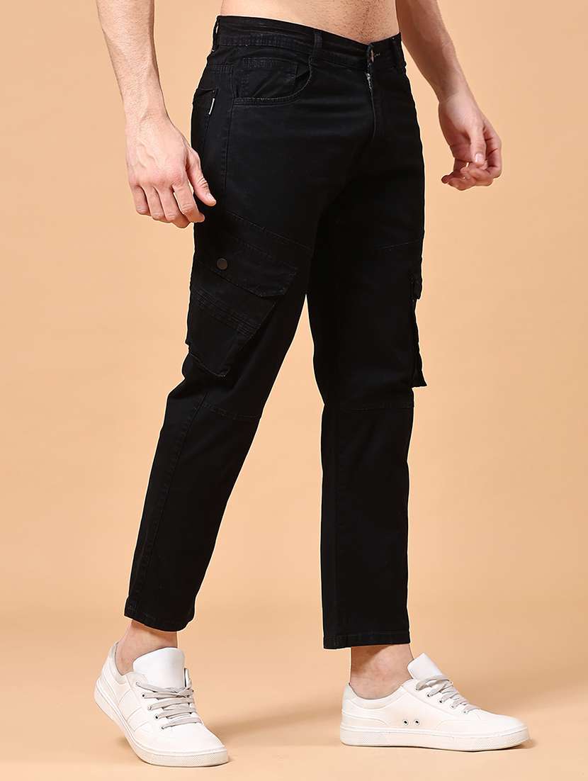 men solid mid rise regular fit cargo  - 22310453 -  Standard Image - 2