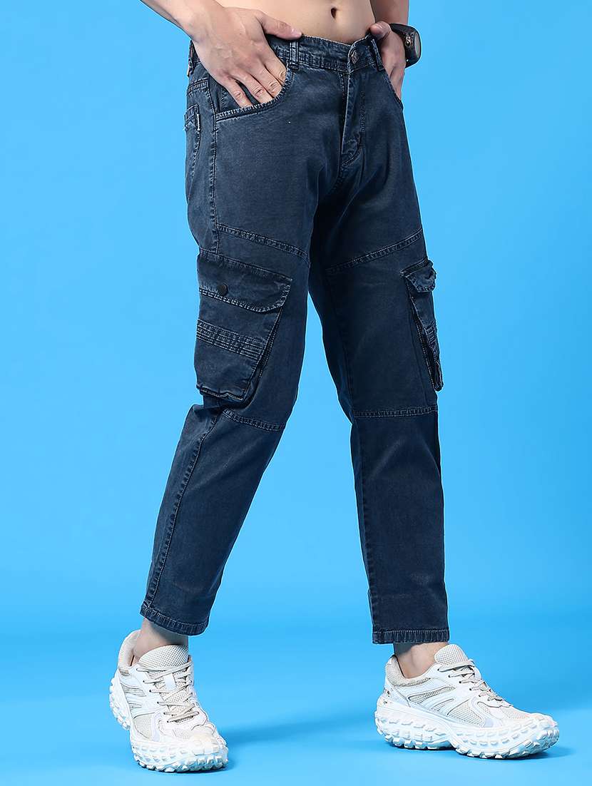 men solid mid rise regular fit cargo  - 22310454 -  Standard Image - 2