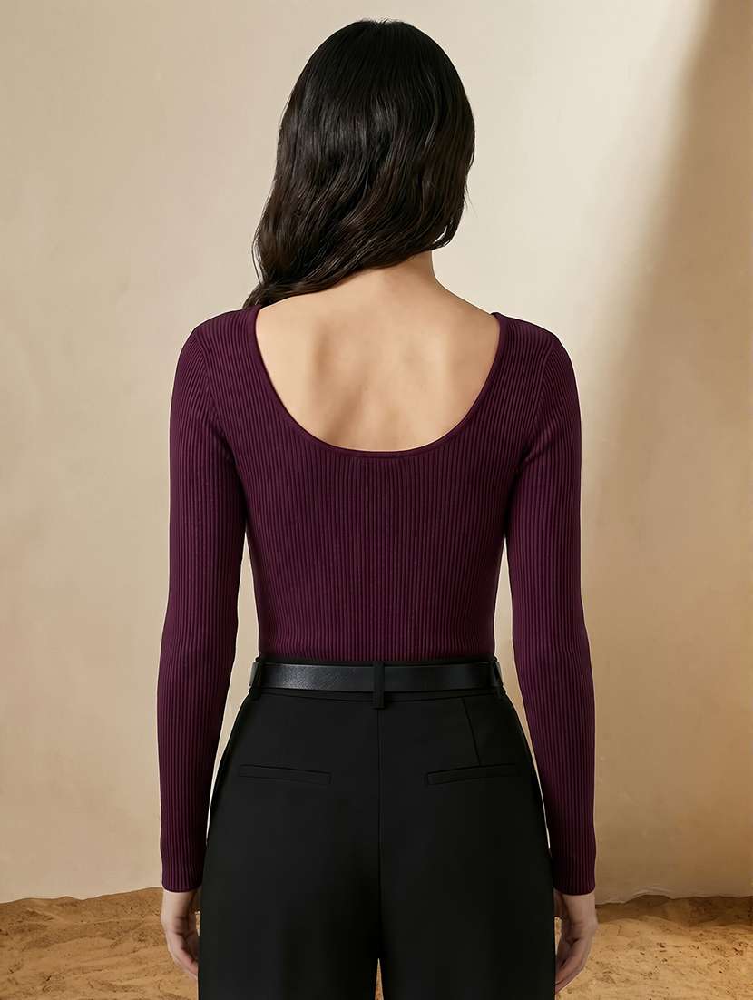 women solid long sleeve top - 22310512 -  Standard Image - 2