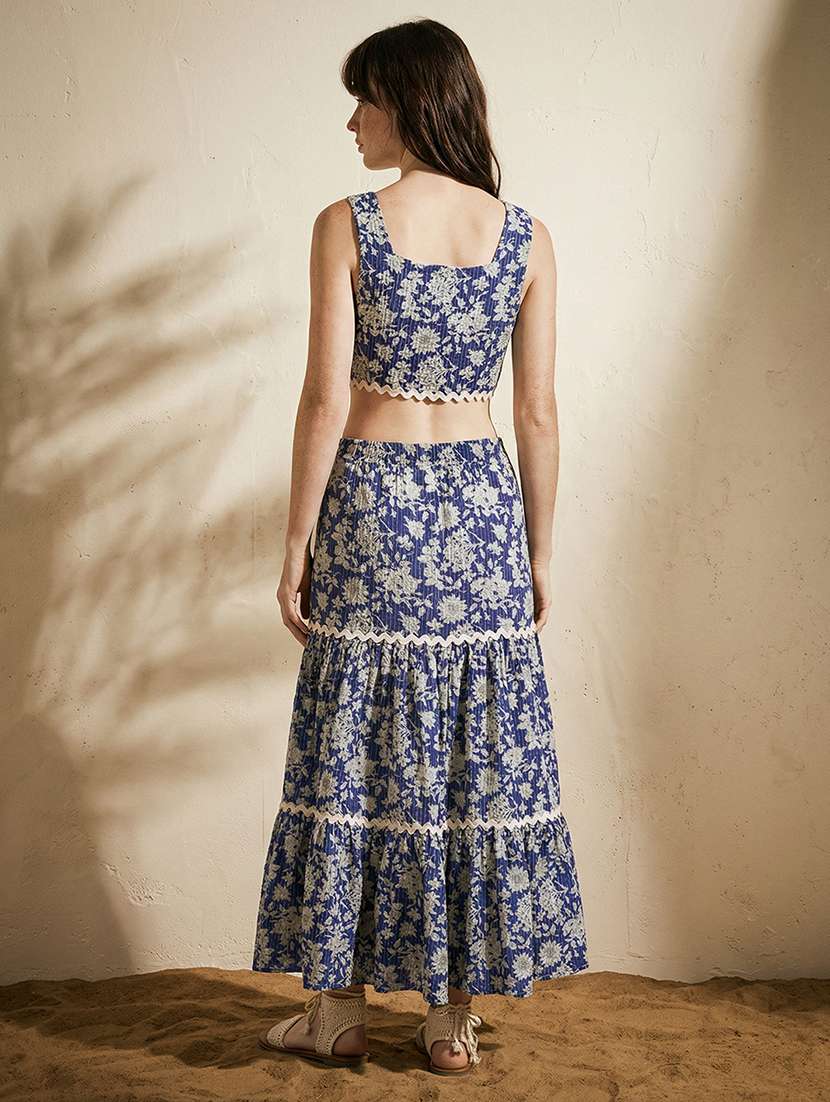 women printed top and skirt co-ord set - 22310514 -  Standard Image - 2